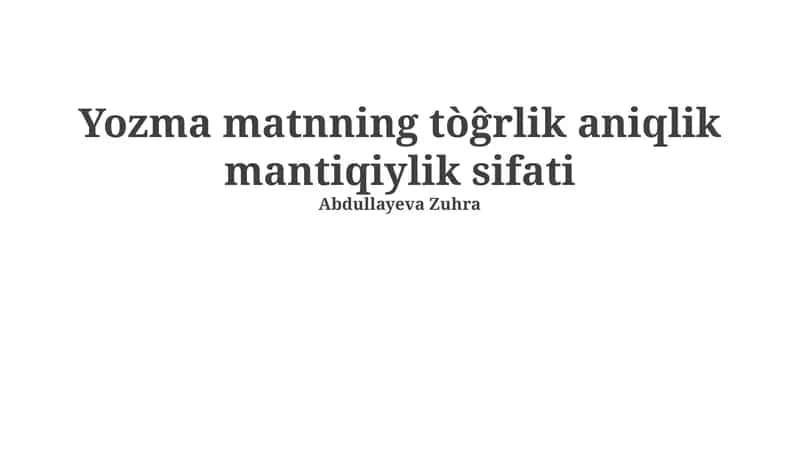 Grammatika va imlo to'g'riligi