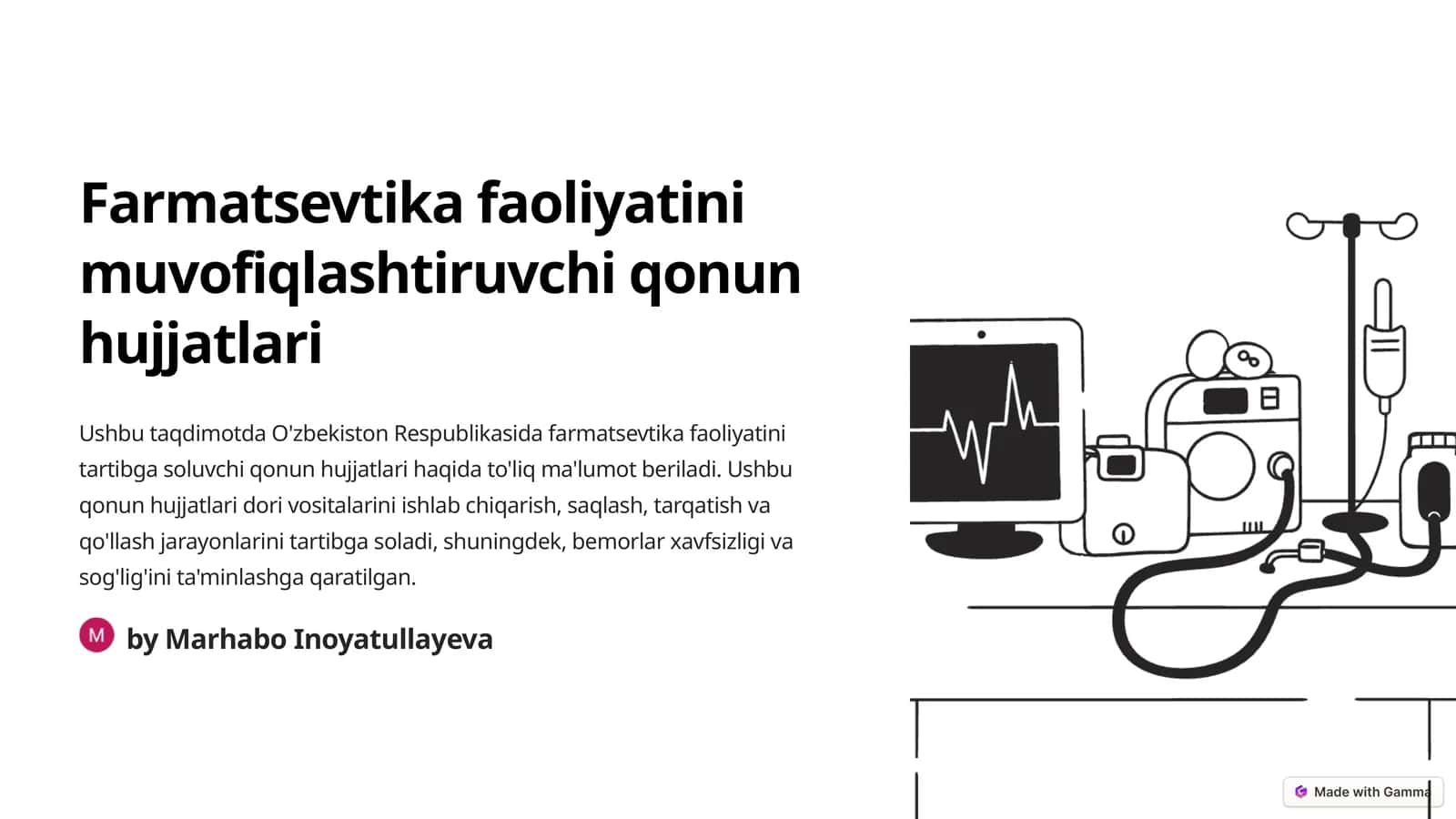 Farmatsevtika faoliyatini muvofiqlashtiruvchi qonun hujjatlari