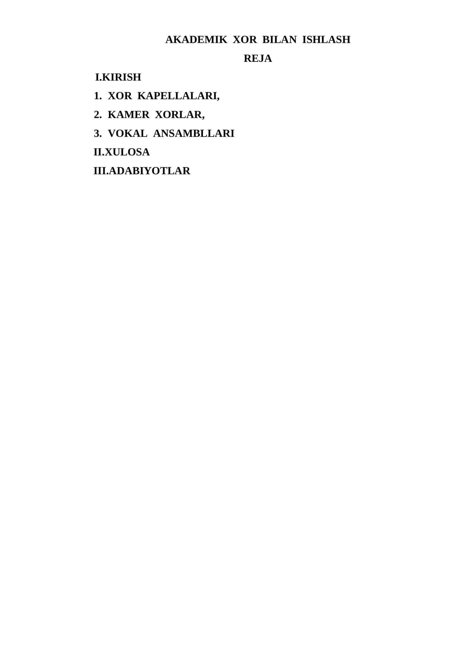AKADEMIK XOR BILAN ISHLASH