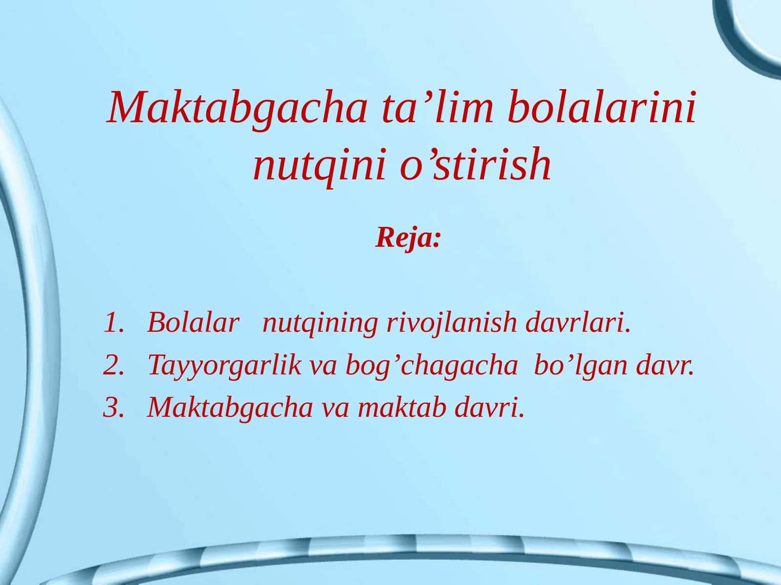 Maktabgacha ta'lim bolalarini nutqini o'stirish