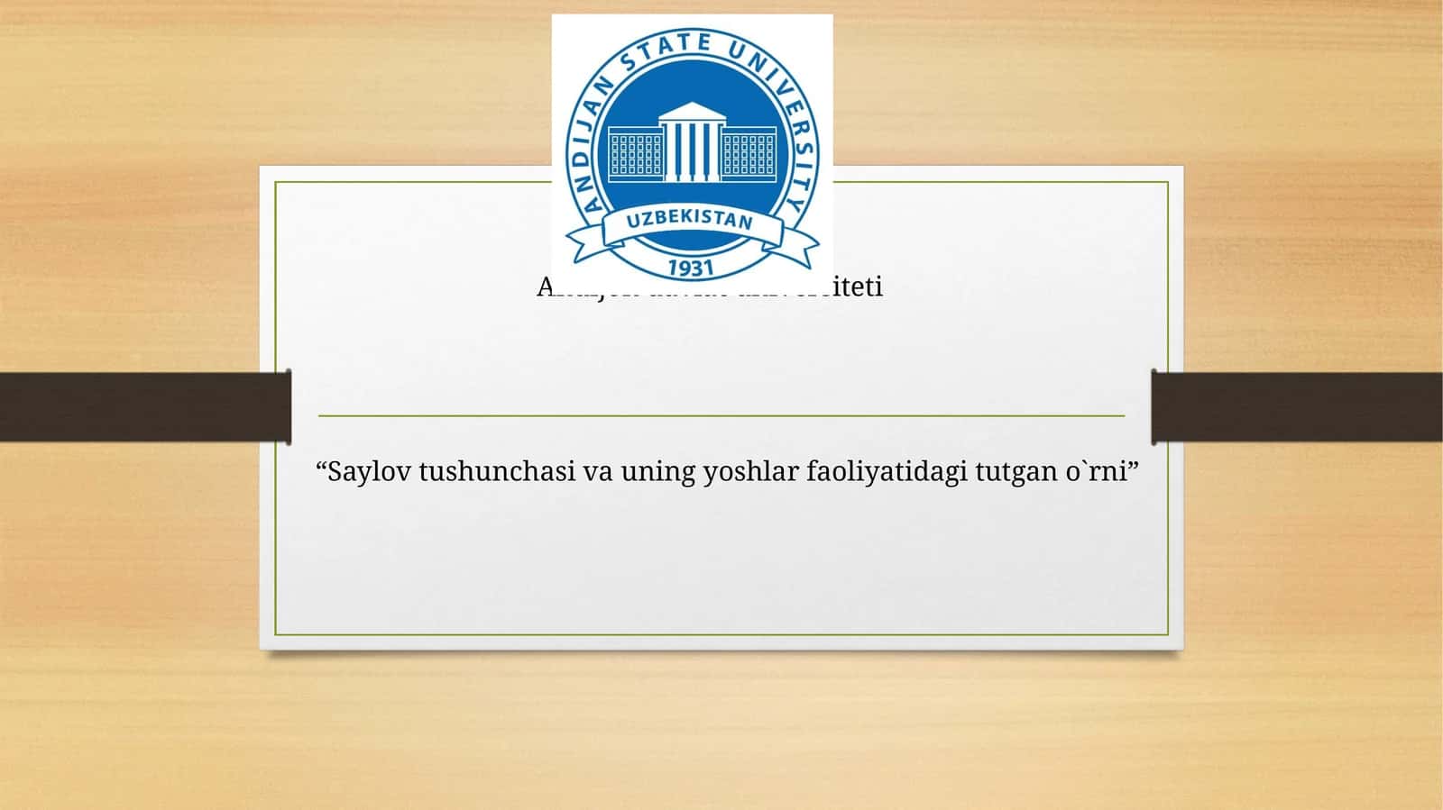 Saylov tushunchasi va uning yoshlar faoliyatidagi tutgan o`rni