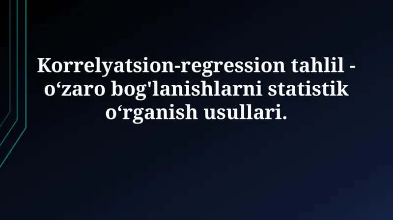 Korrelyatsion-regression tahlil