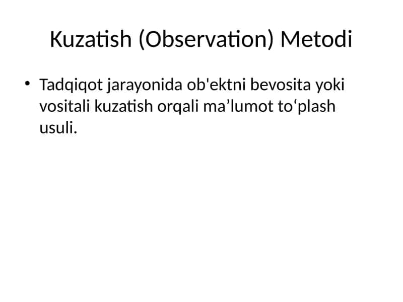 Kuzatish metodi