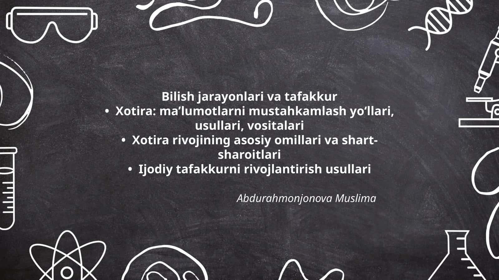 Bilish jarayonlari va tafakkur