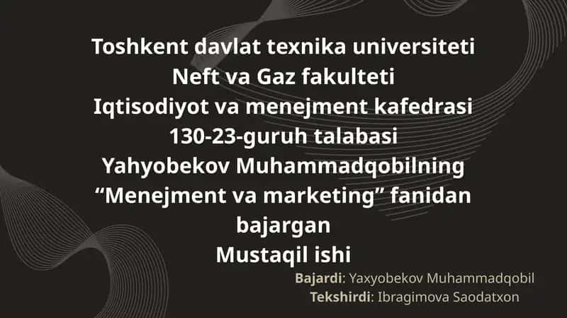 Mustaqil ishi