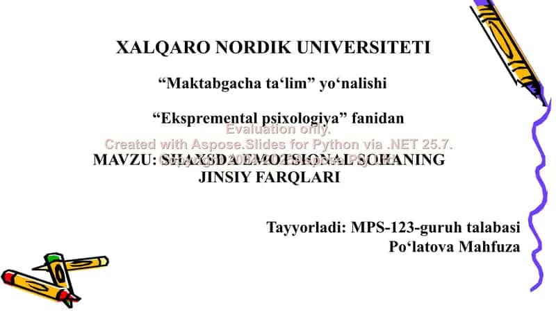 Shaxsda emotsional sohaning jinsiy farqlari