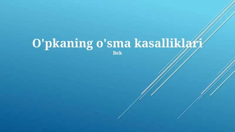 O'pkaning o'sma kasalliklari
