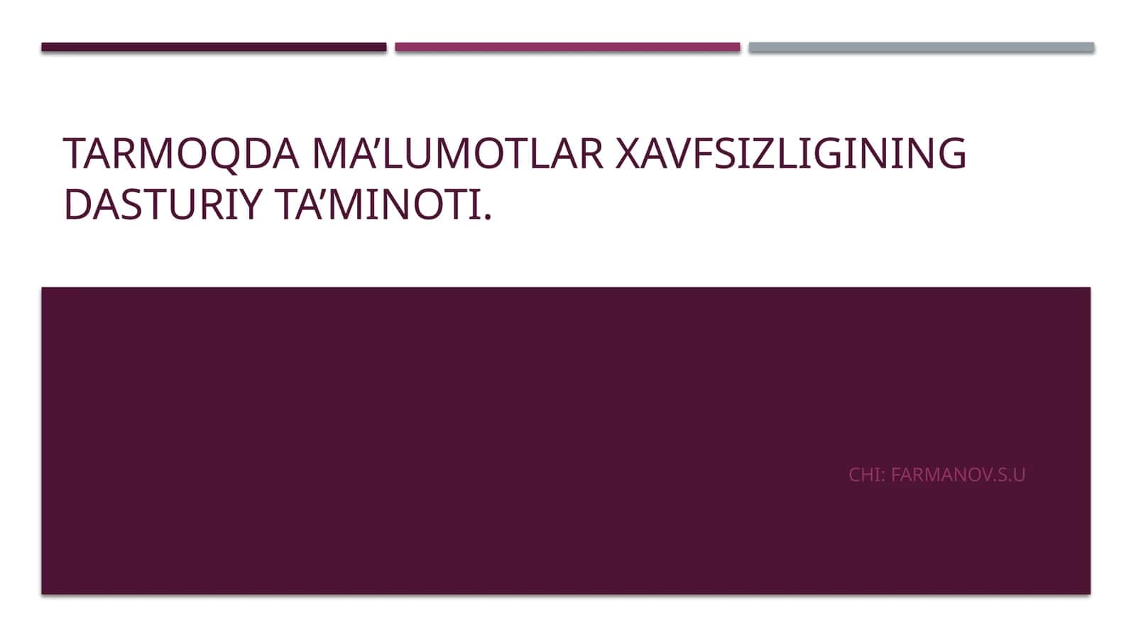 O'zbekistonda shaxsiy ma'lumotlarni himoya qilishning huquqiy asoslari