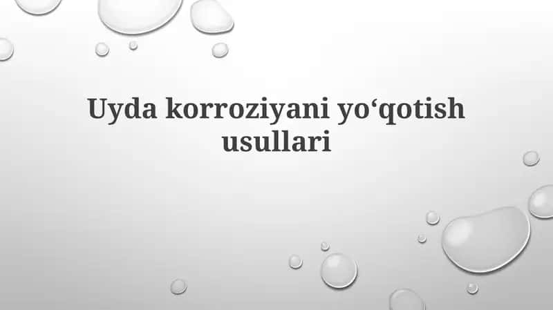 Uydakorroziyaniyoʻqotishusullari