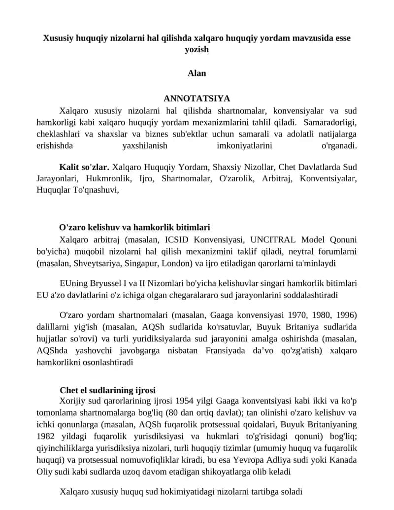 Xalqaro Huquqiy Yordam