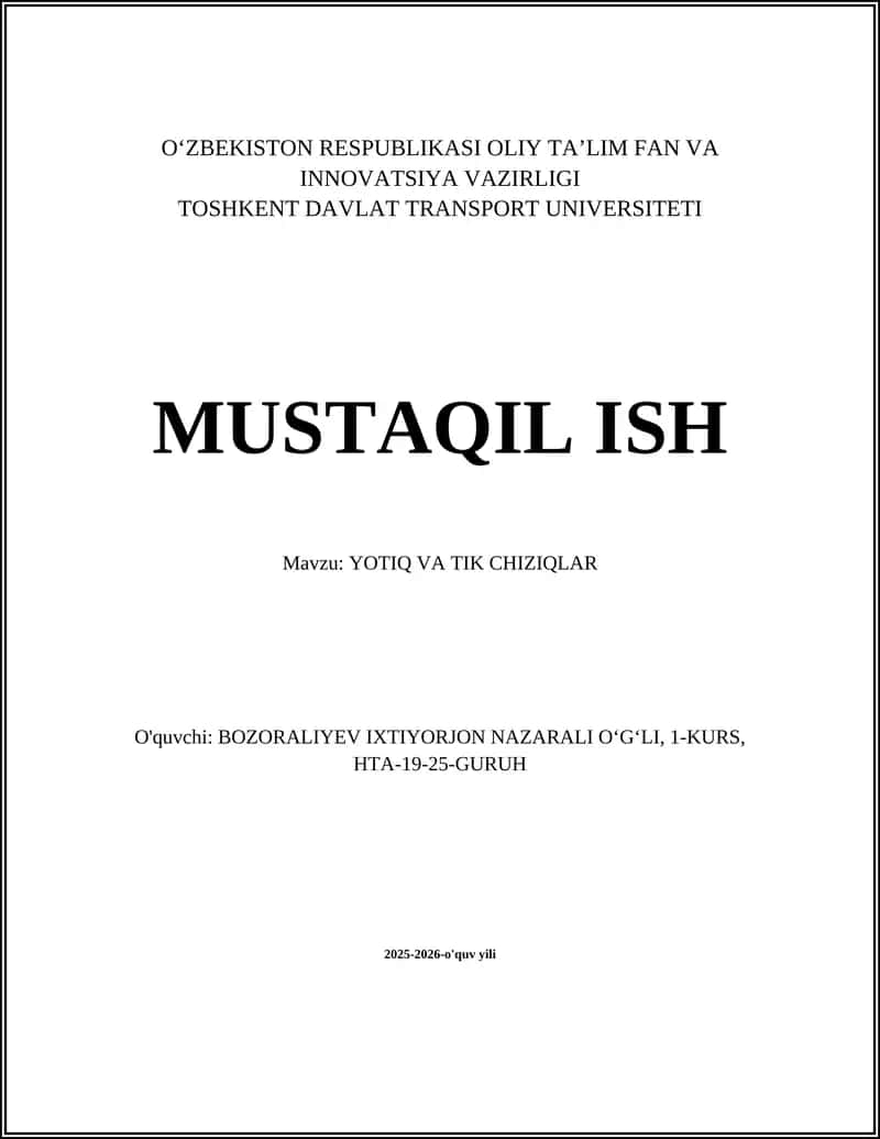 Yotiq va Tik Chiziqlar