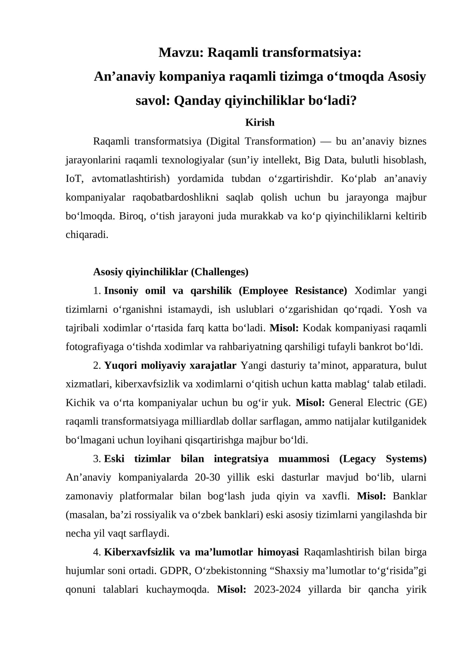 Raqamli transformatsiya