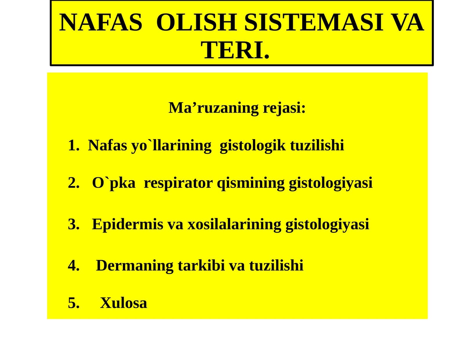 NAFAS OLISH SISTEMASI VA ТERI