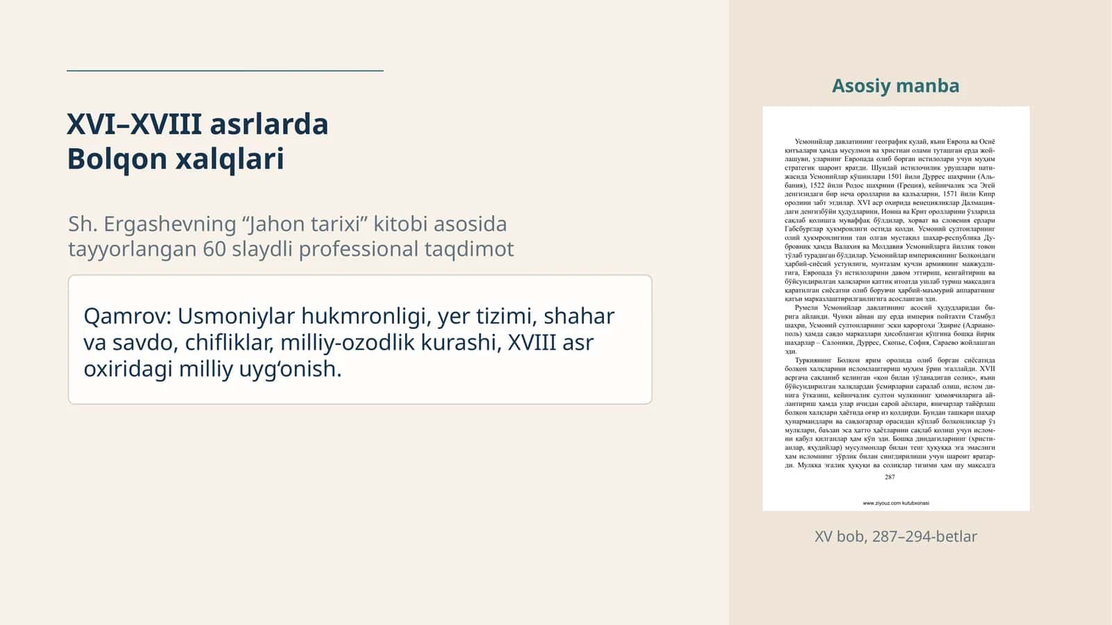 XVI–XVIII asrlarda Bolqon xalqlari