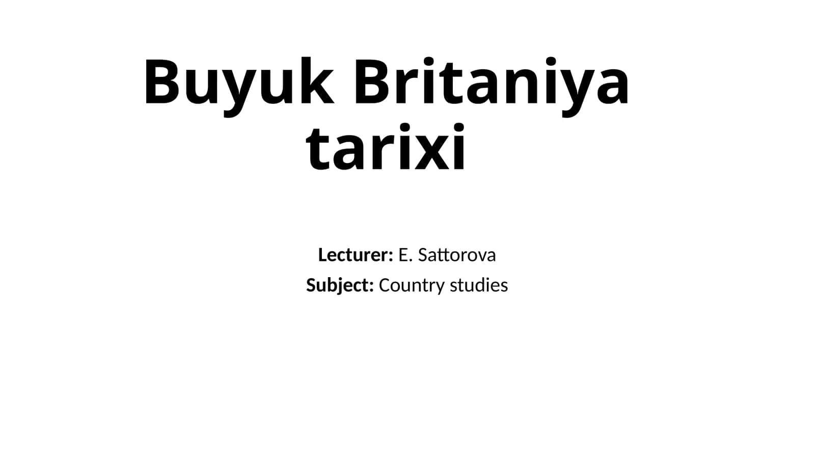 Buyuk Britaniya Tarixi