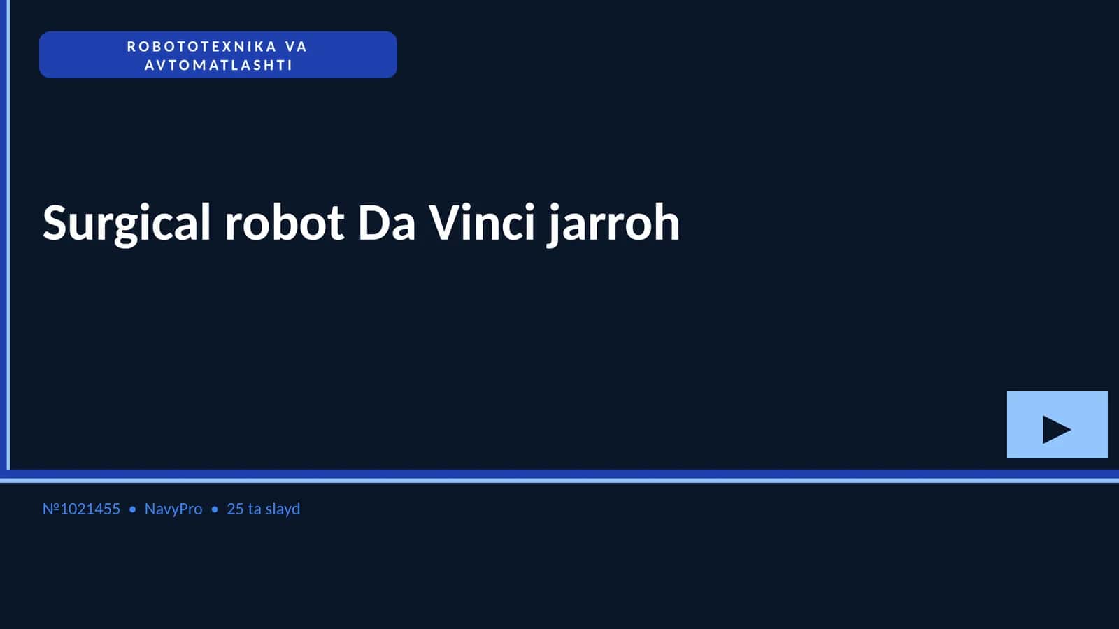 ROBOTOTEXNIKA VA AVTOMATLASHTI
