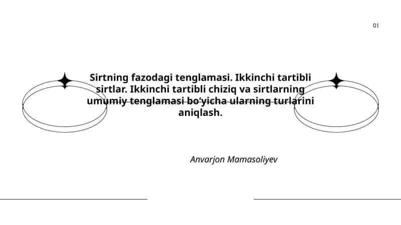 Sirtning fazodagi tenglamasi
