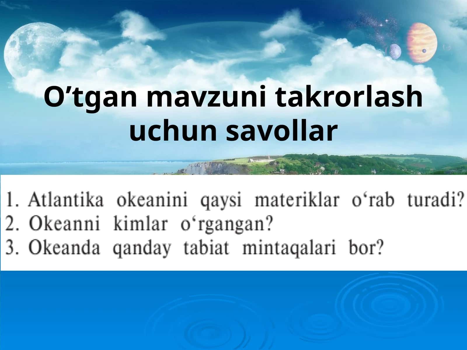 7-sinf Geografiya fanidan Hind okeani mavzusida dars taqdimoti