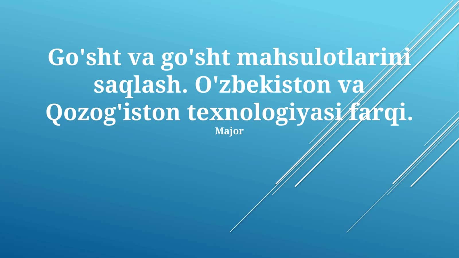 Go'sht va go'sht mahsulotlarini saqlash