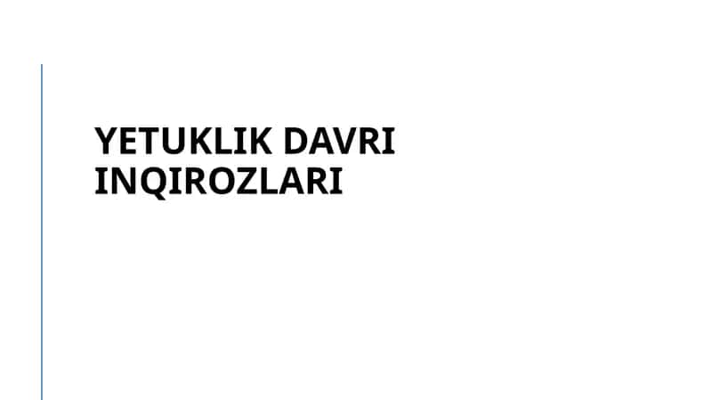 Yetuklik davri psixologik inqirozlari