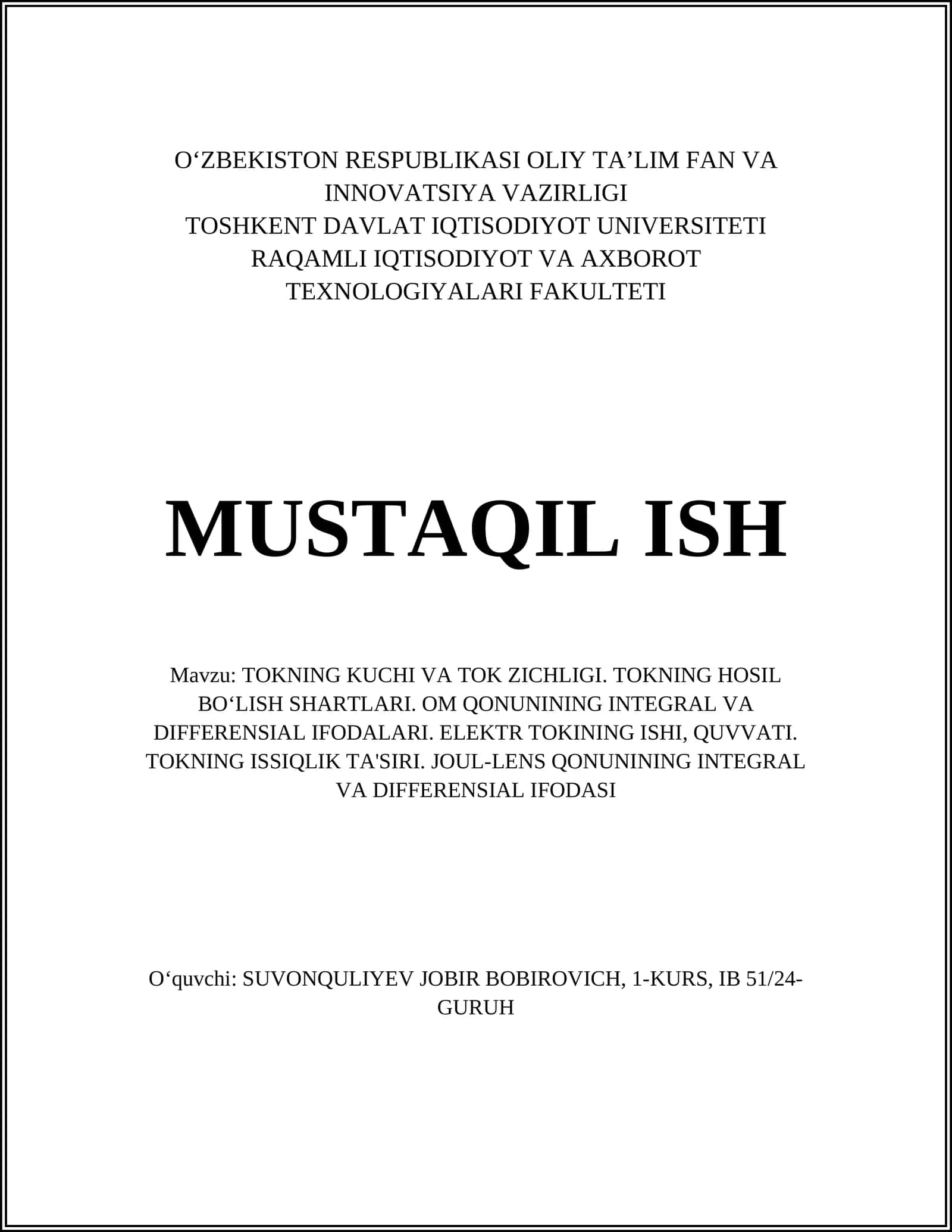 TOKNING KUCHI VA TOK ZICHLIGI