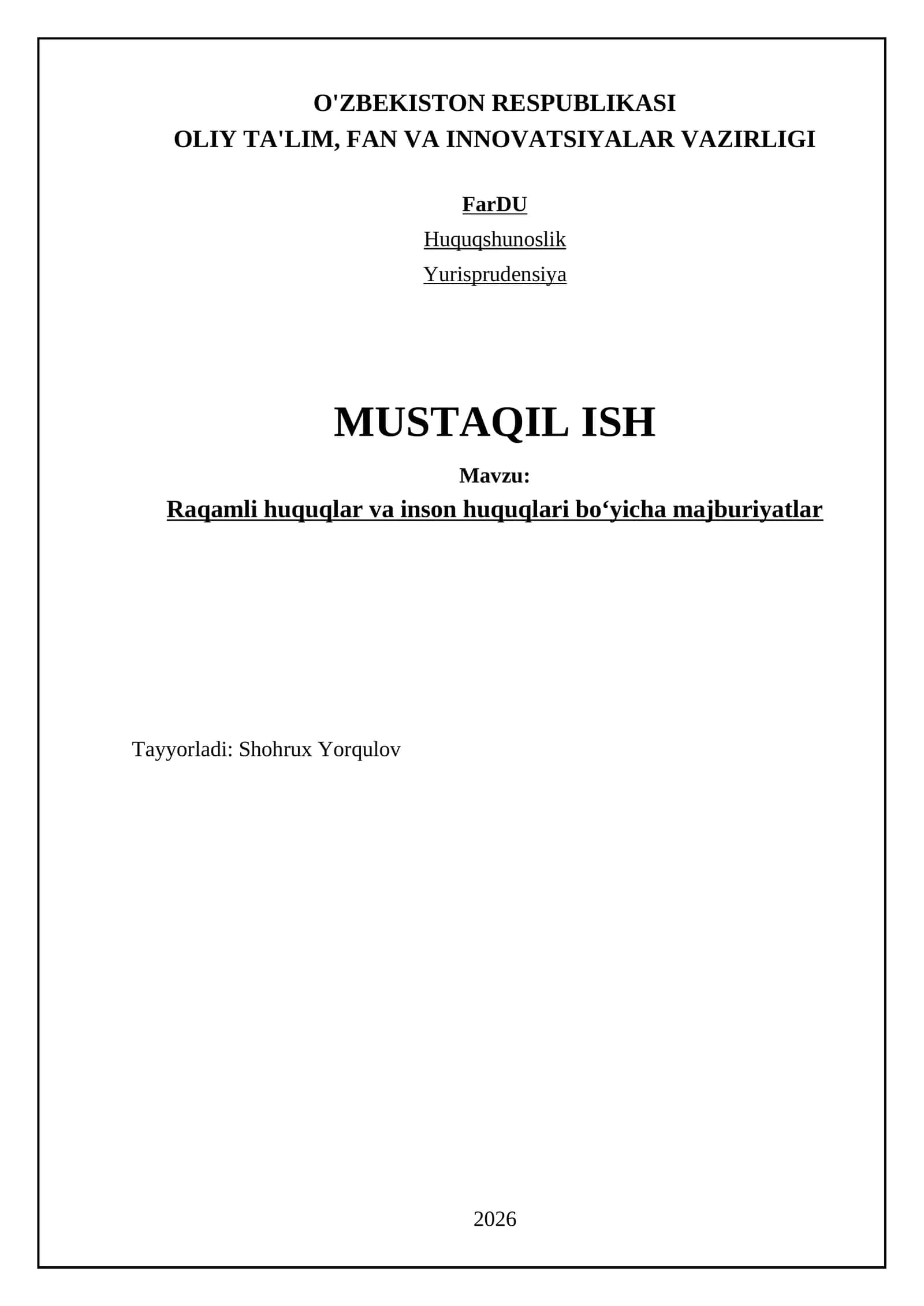 Raqamli texnologiyalar va shaxsiy daxlsizlik huquqi