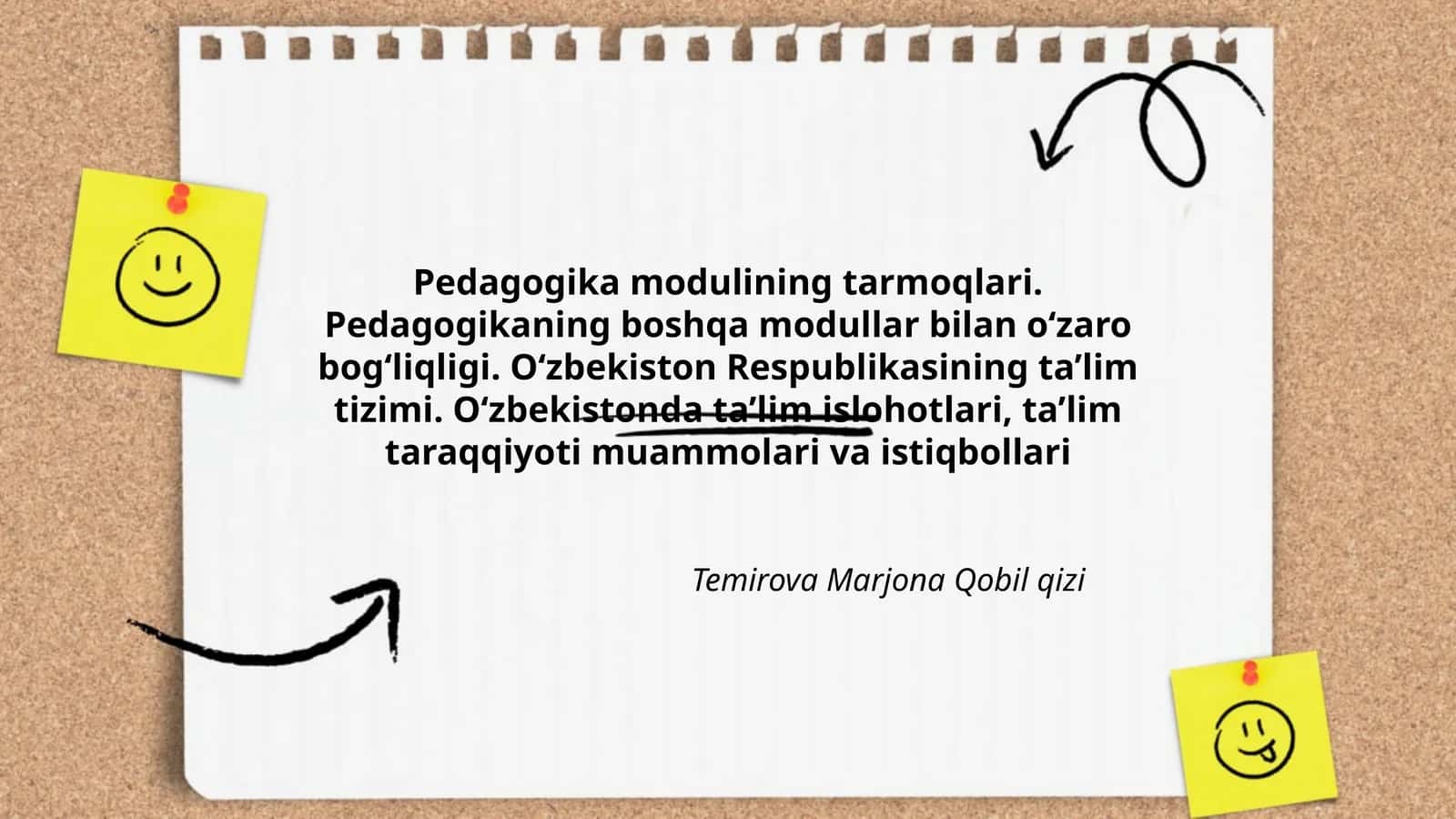 Pedagogika modulining tarmoqlari