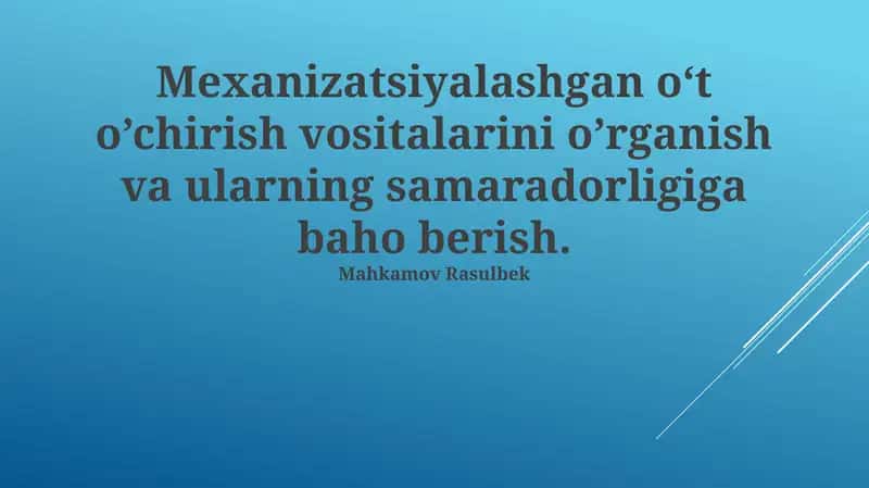 Mexanizatsiyalashtirilgan yong`in o`chirish texnikalari