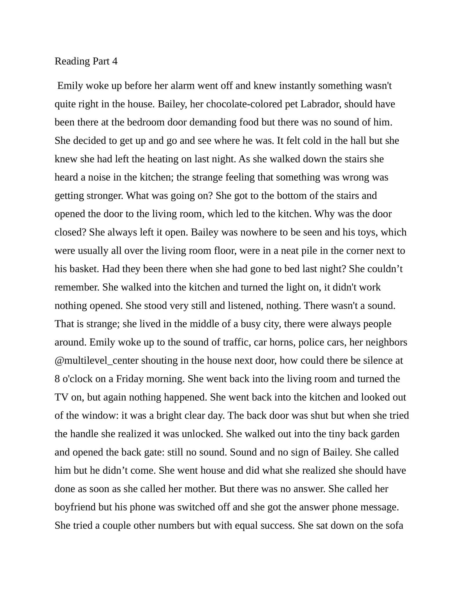 Reading Part 4