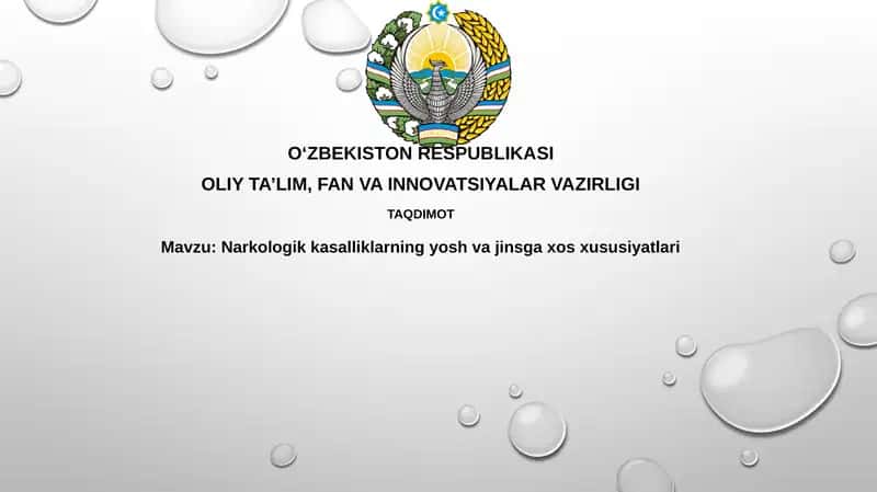 Narkologikkasalliklarningyoshvajinsgaxosxususiyatlari