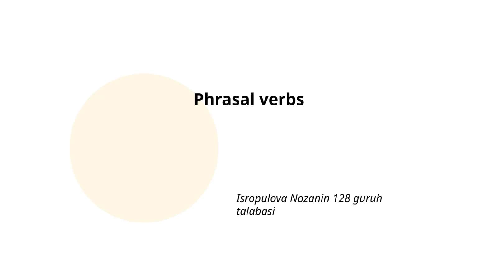 Phrasal verbs