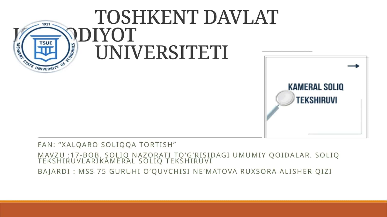 Soliq nazorati toʻgʻrisidagi umumiy qoidalar