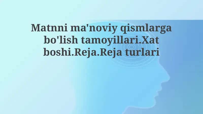 Matnni semantik qismlarga bo'lish tamoyillari