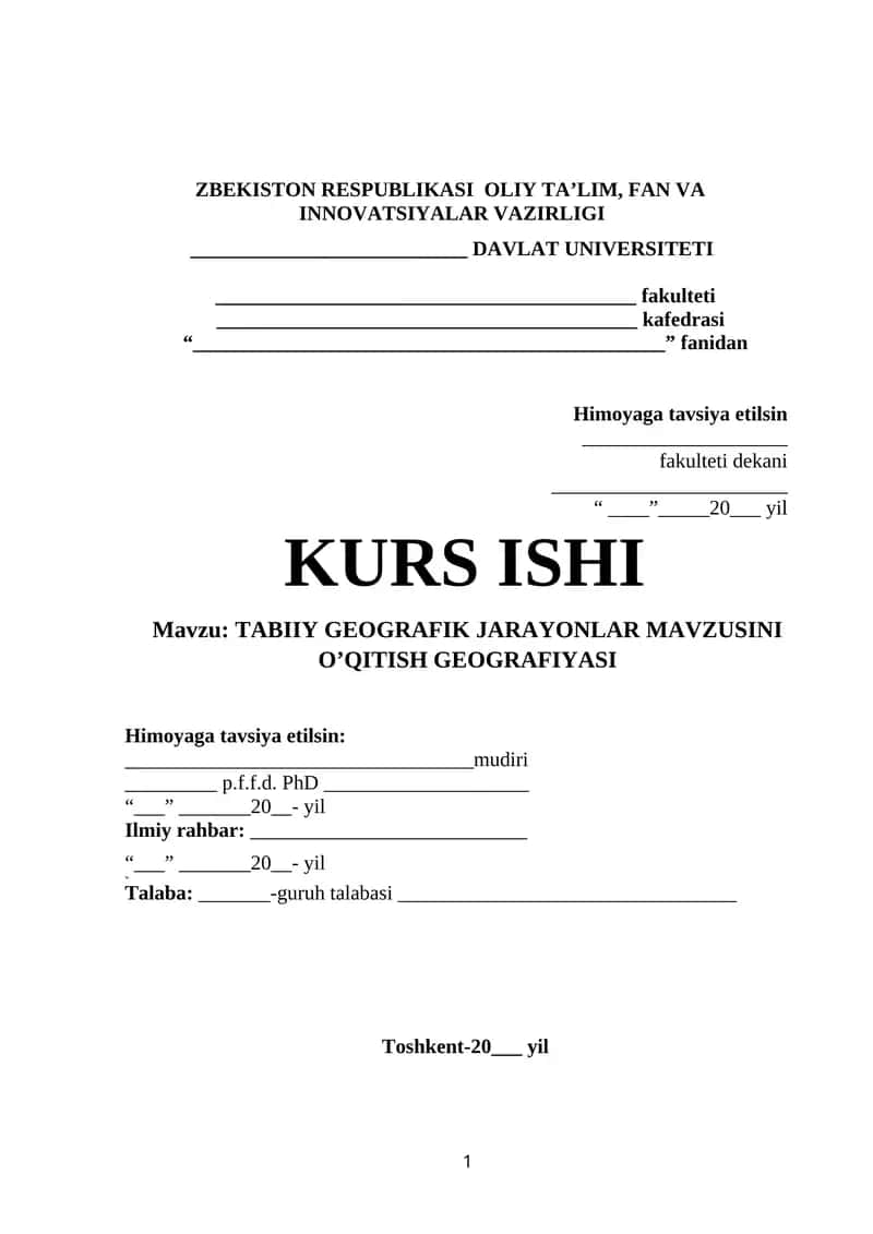 TABIIY GEOGRAFIK JARAYONLAR MAVZUSINI O’QITISH GEOGRAFIYASI