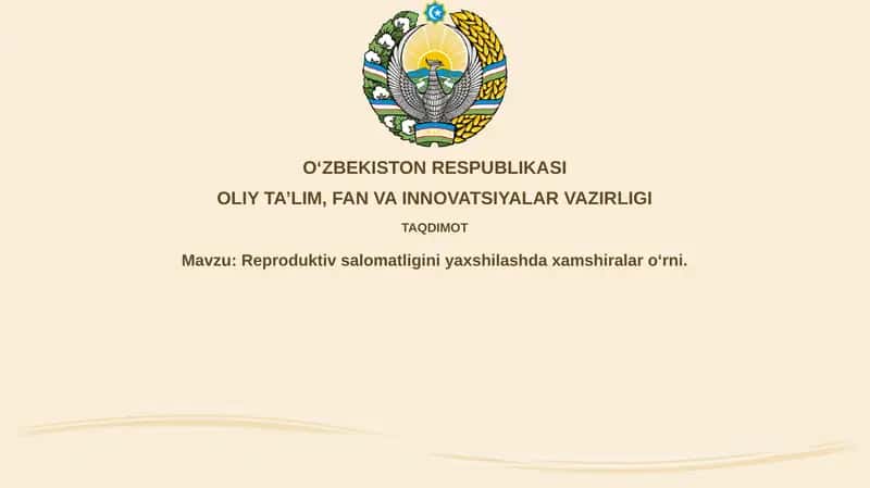 Reproduktiv salomatlikning asoslari