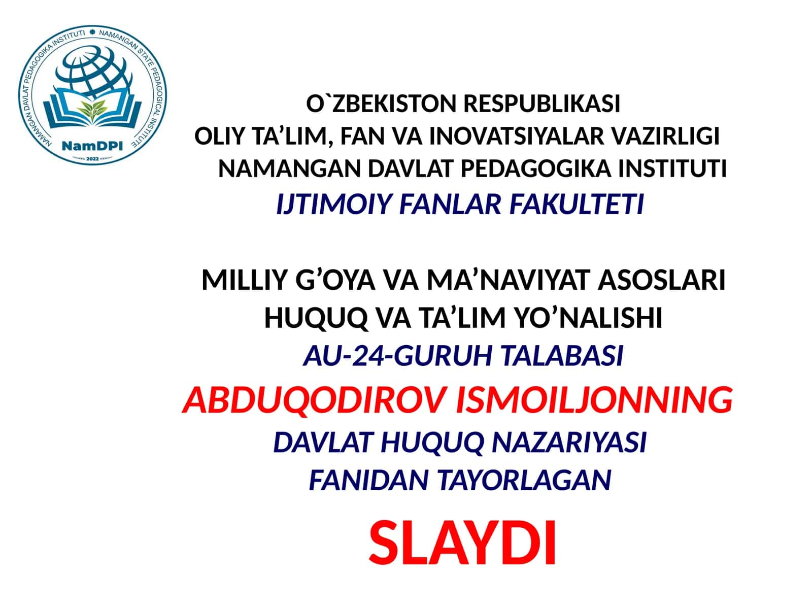 Slayd: Huquqiyong va huquqiy madaniyat