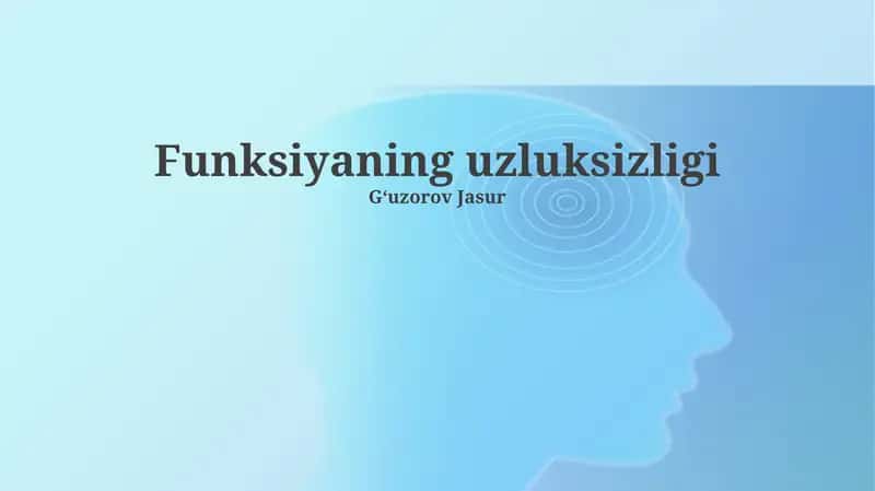 Funksiyaning uzluksizligi