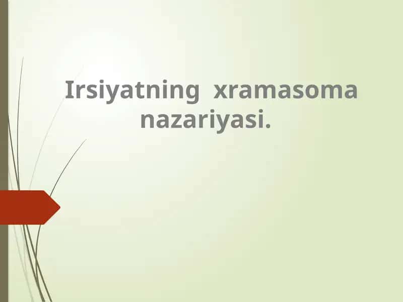 Irsiyatning  xramasoma nazariyasi