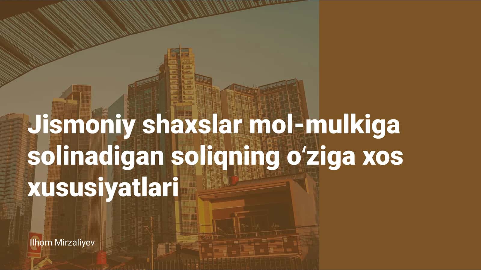 Jismoniy shaxslar mol-mulkiga solinadigan soliqning oʻziga xos xususiyatlari
