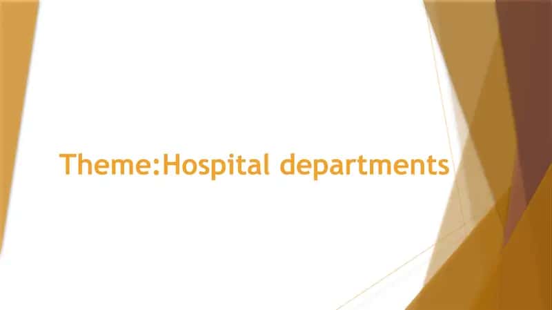 hospital departments