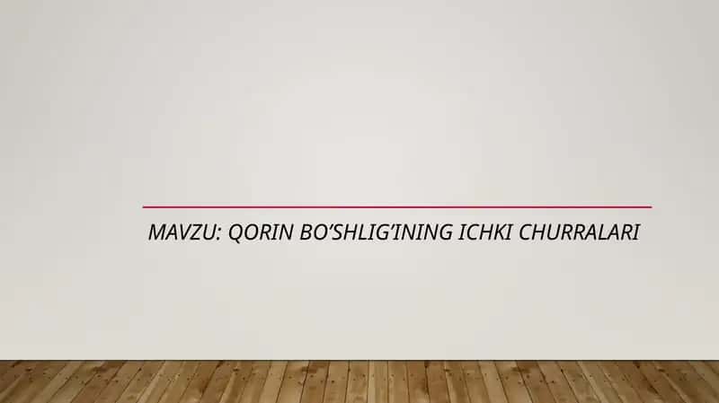 Qorin bo’shlig’ining ichki churralari