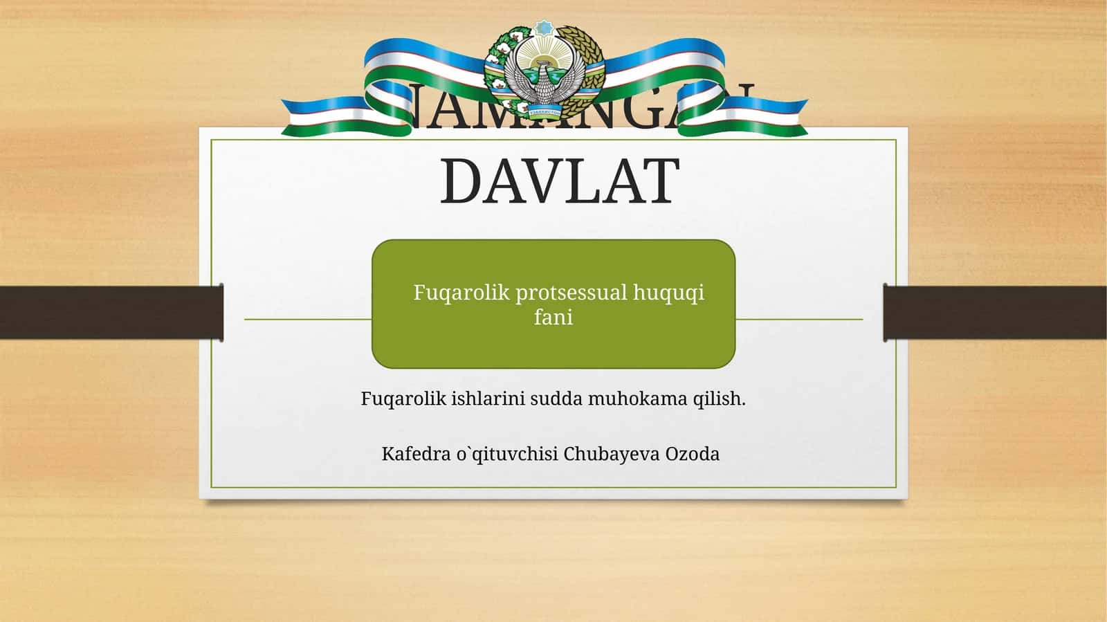 Fuqarolik protsessual huquqi fani