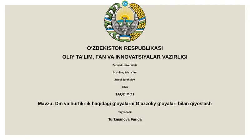 Din va hurfikrlik haqidagi g‘oyalarni G‘azzoliy g‘oyalari bilan qiyoslash