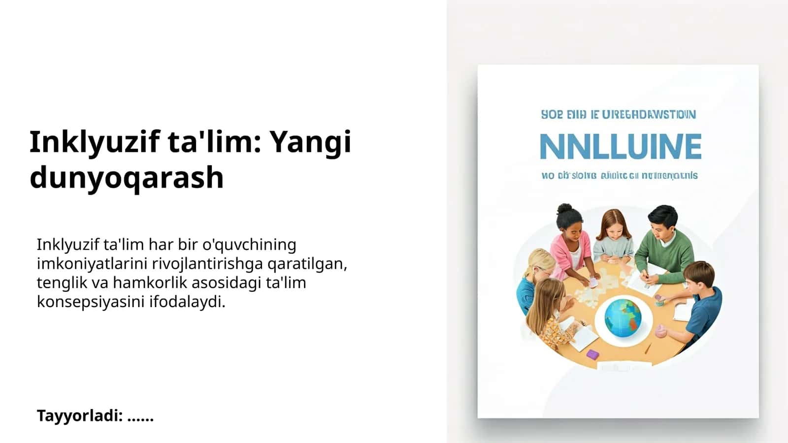 Inklyuzif ta'lim: Yangi dunyoqarash