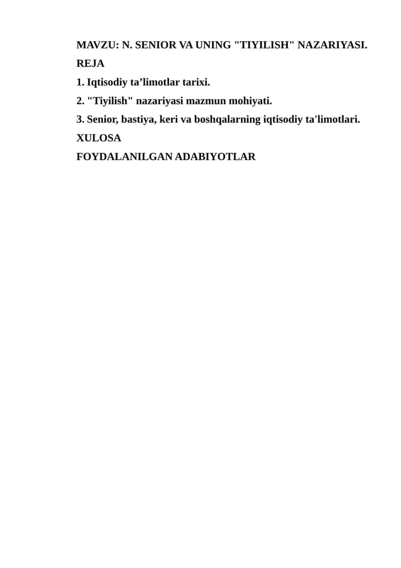 Iqtisodiy ta'limotlar tarixi