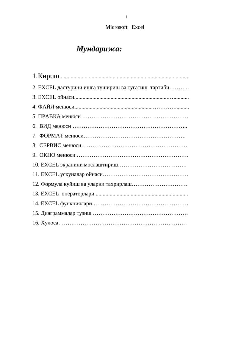 Microsoft Excel