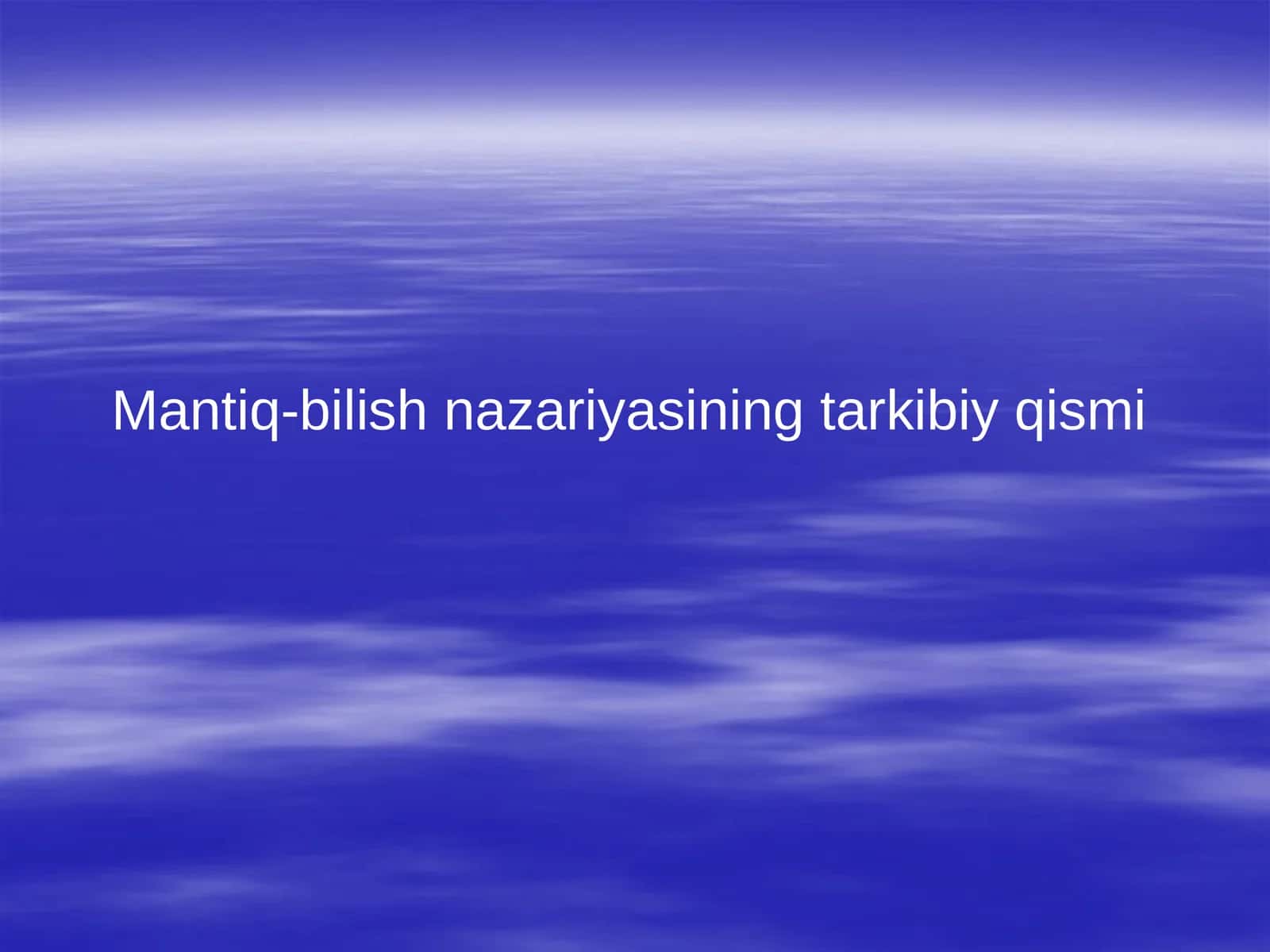 Mantiq-bilish nazariyasi