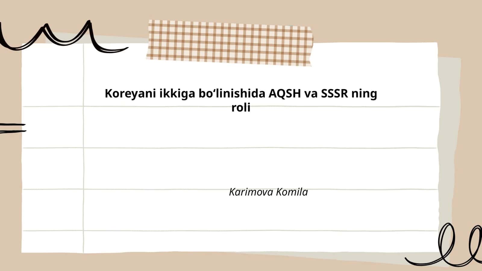 Koreyani ikkiga bo‘linishida AQSH va SSSR ning roli