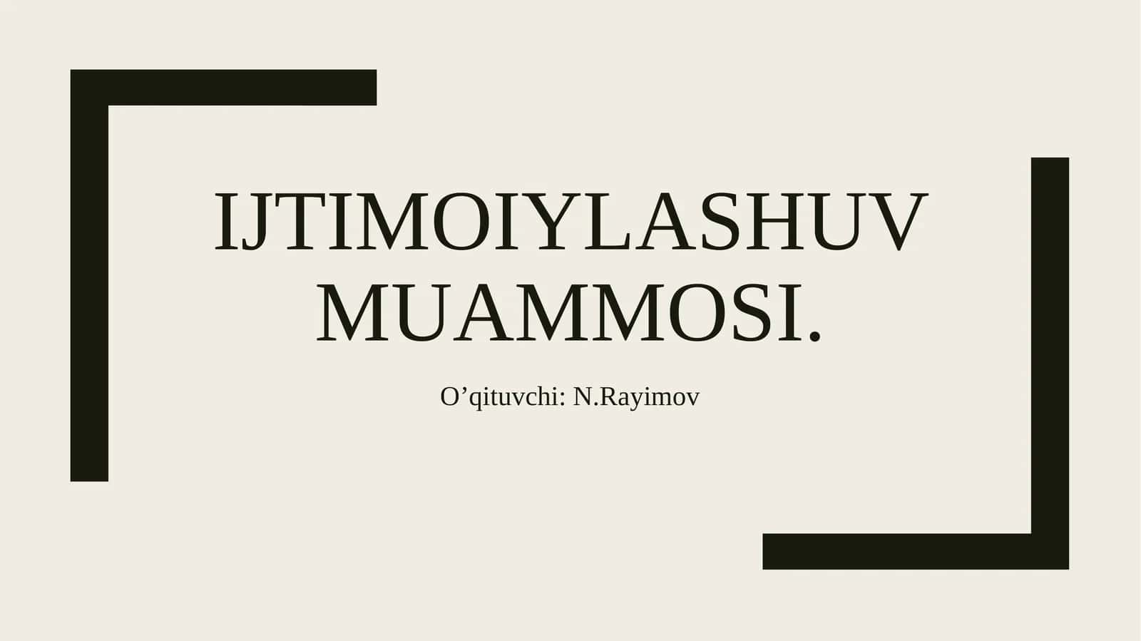 Ijtimoiylashuvmuammosi