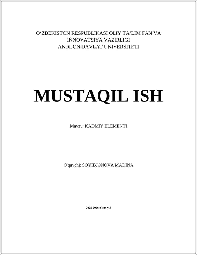 Kadmiy Elementi